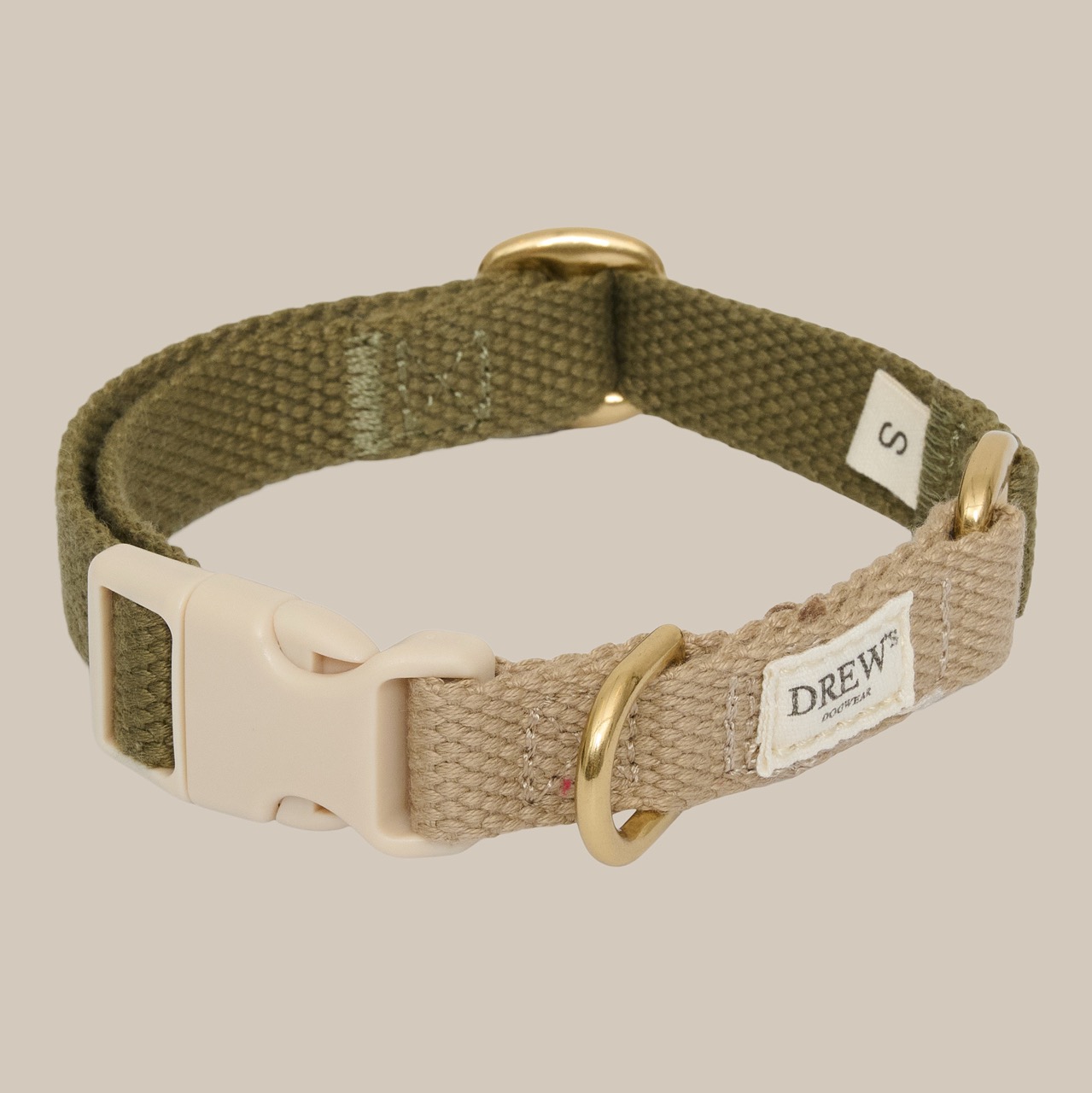 Drew’s Dogwear Verstellbares Hundehalsband Oliv
