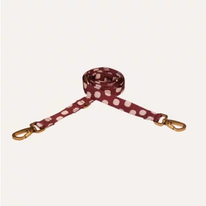 DOGGUO Dot Hundeleine mit Polka Dots in Bordeaux und Peach