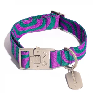 Hot Doggies Hundehalsband Lola Groove in Petrol und Lila