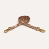 DOGGUO Zebra Hundeleine Brown/Beige 2 m