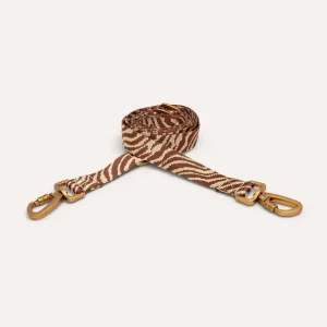 DOGGUO Zebra Hundeleine Brown/Beige 2 m