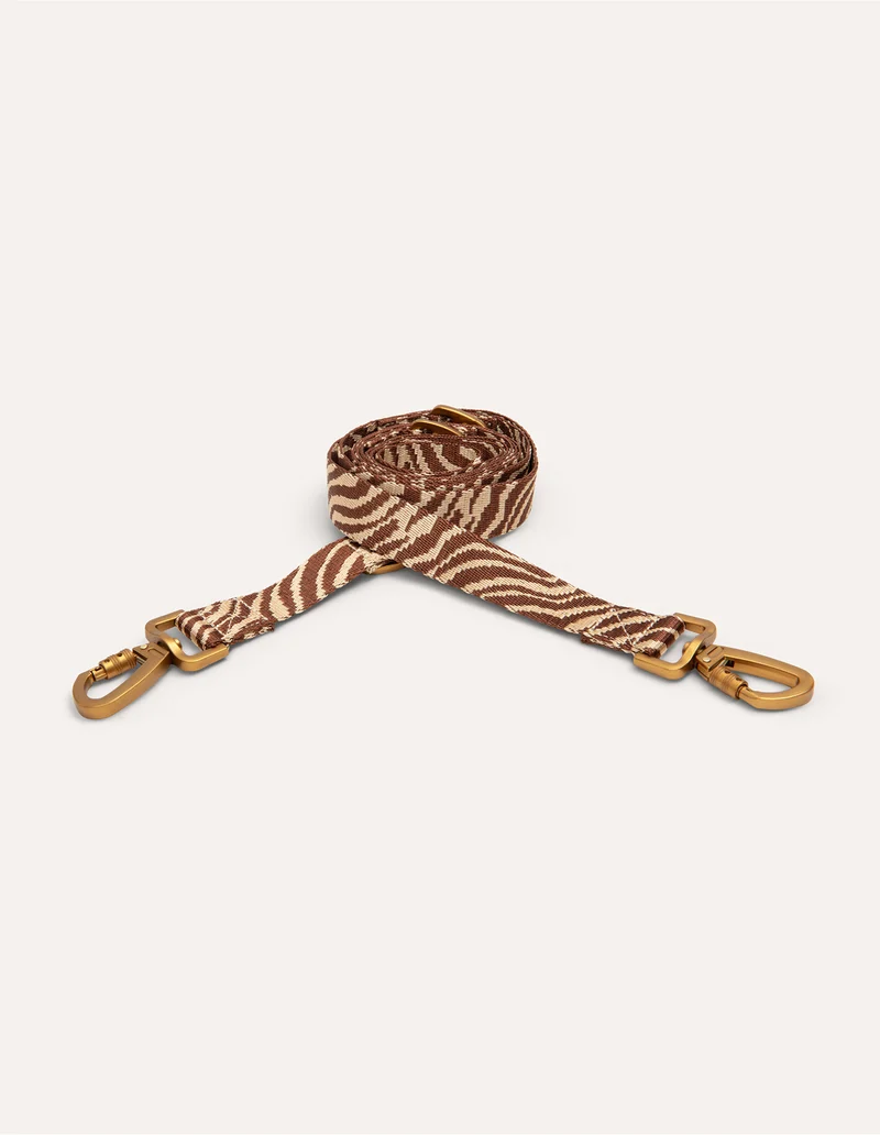 DOGGUO Zebra Hundeleine Brown/Beige 2 m