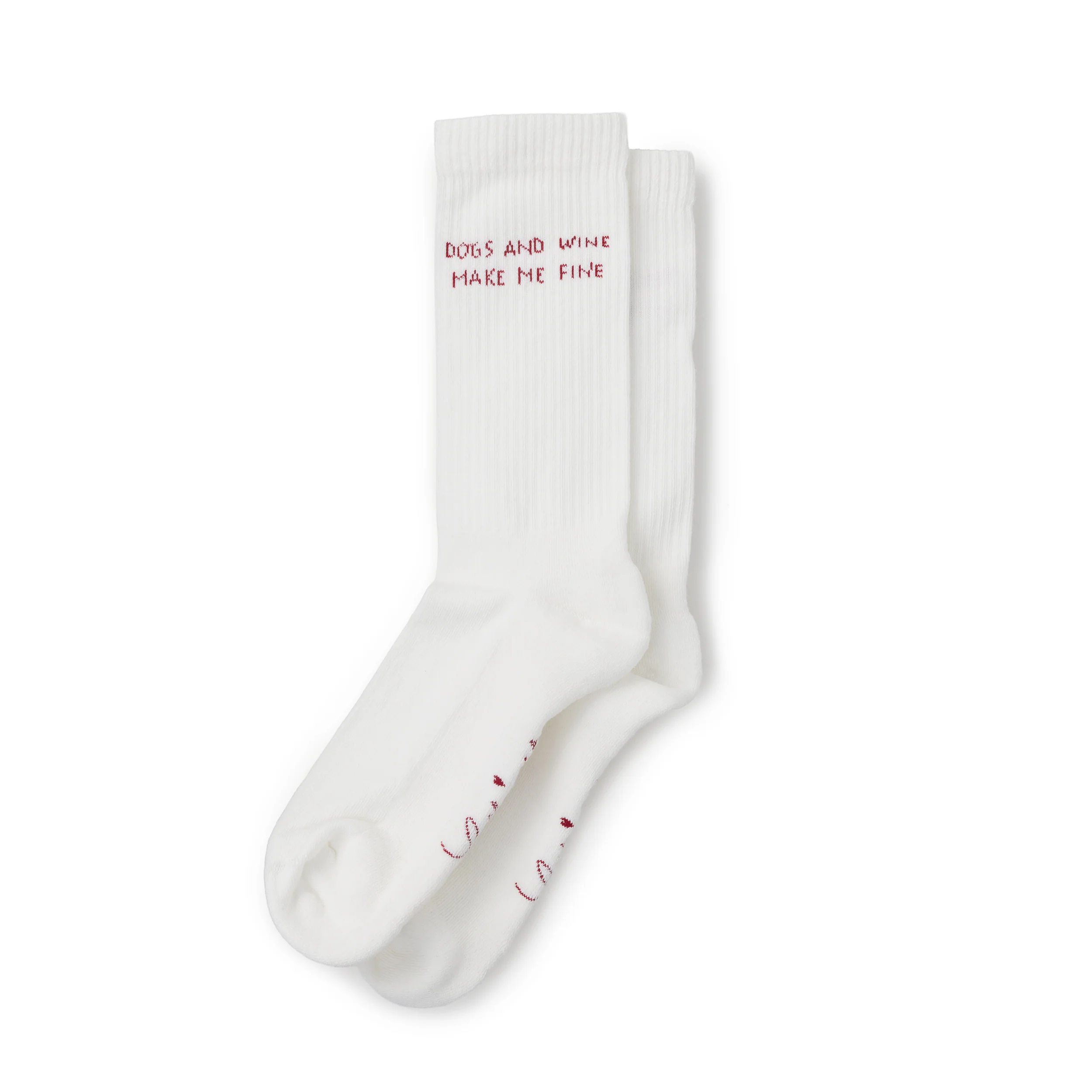 Lieblingspfote Socken DOGS AND WINE MAKE ME FINE Off White